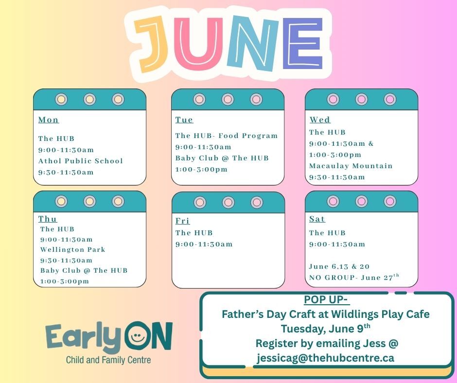 June Playgroup Schedule 