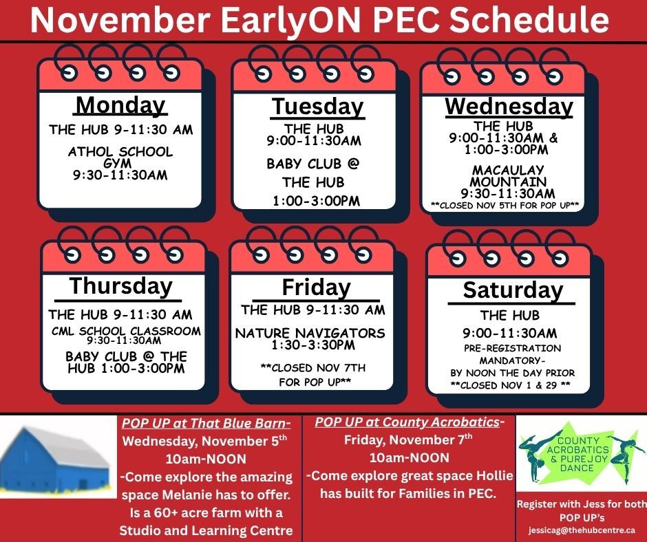 November Playgroup Schedule 