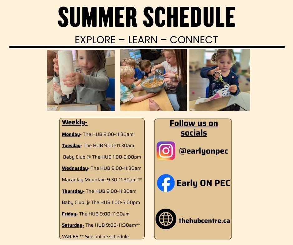 Summer Playgroup Schedule 